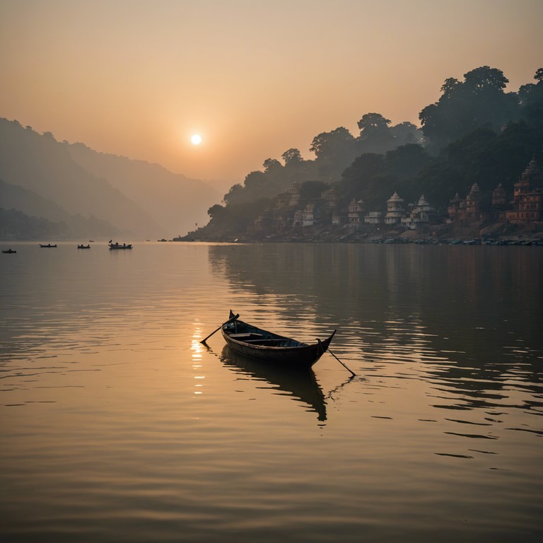 Infused with the evocative morning chants by the ganges river, this track combines the spiritual essence of indian classical music with a rock and roll heartbeat, creating an uplifting and profound auditory journey. The piece starts with a gentle buildup, mimicking the slow rise of the sun, and progresses into a symphony of sounds representing the bustling life and energy of a new day.