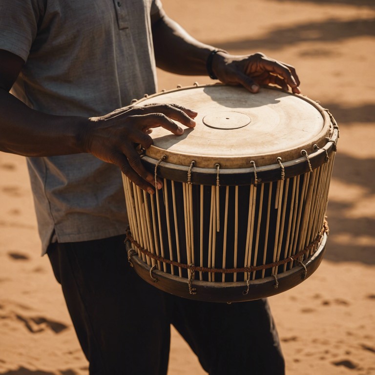 Capturing an early morning in metropolitan lagos, where the rhythm of the talking drum merges with the day's first energies and activities, giving listeners a lively and immersive experience into nigeria's cultural heartbeat.