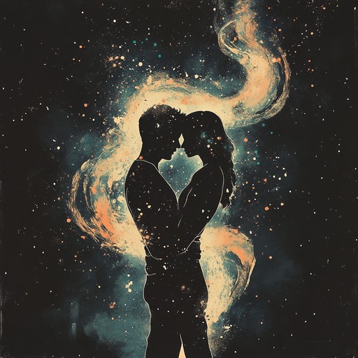 A mesmerizing journey through cosmic love, fusing psychedelic rock's mesmerizing guitar riffs and spacey synths. Ethereal melodies create a floating sensation, perfect for lovers in a weightless embrace among the stars.