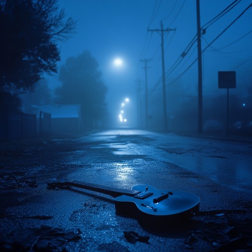 An instrumental blues rock piece that blends haunting guitar riffs with a sinister groove, creating an atmosphere of suspense and mystery. The song features eerie melodies and creeping rhythms that evoke a sense of walking alone in a dark, foggy night.