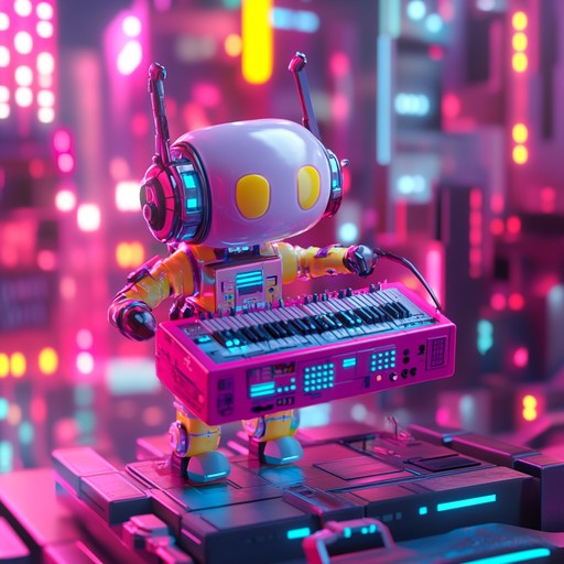 An instrumental song combining toy sounds and futuristic synths, creating a playful, electronic symphony that evokes childlike wonder in a high tech world.