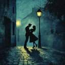 a dark, haunting tango unfolding under a moonlit sky.