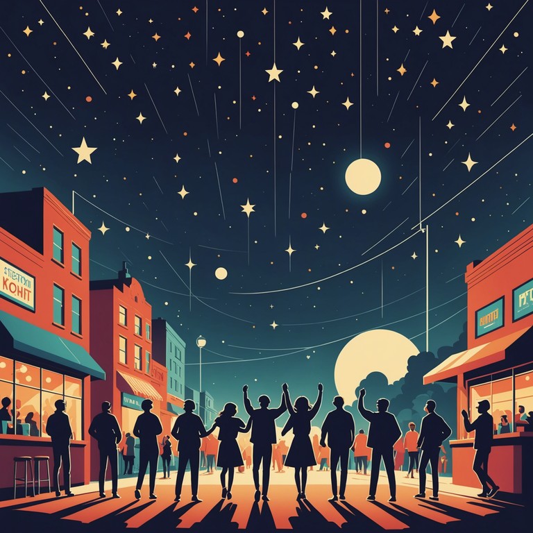 This version underscores a communal gathering that turns into a spontaneous dance party along the cobblestone streets, with everyone from the community joining in. The accordion leads the melody, intertwined with cheers and laughter, under the twinkling stars.