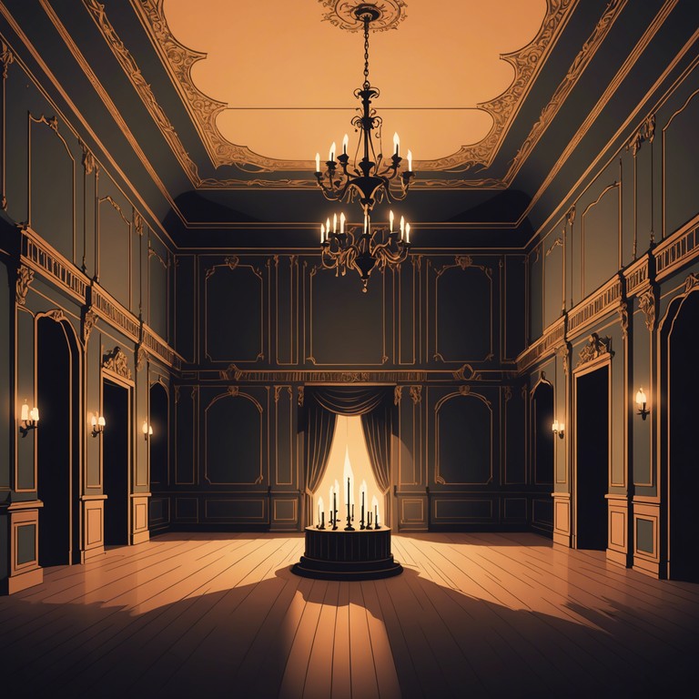 In a grand, abandoned ballroom, ghostly echoes resonate through the air as soft, haunting melodies play, merging the elegance of classical dance with the chills of spectral presences. An ethereal blend of dance genres and eerie undertones create a soundtrack for a moonlit waltz among phantoms.