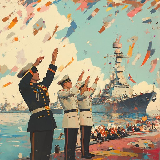 An uplifting symphony that pays homage to the rich history and vibrant celebrations of the russian navy, invoking the spirit of grand parades and historic coastal festivals with an exuberant orchestration of symphonic strings, brass, and percussion.