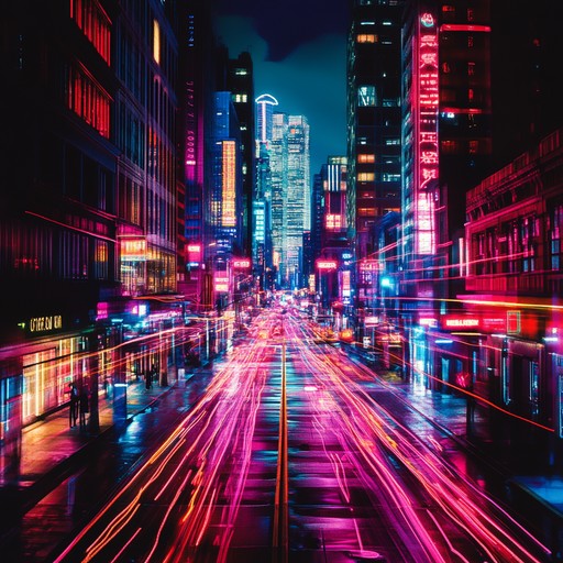 An instrumental electro song that captures the energetic heartbeat of a city at night, blending vibrant synth melodies with dynamic beats to create a pulsating urban atmosphere.