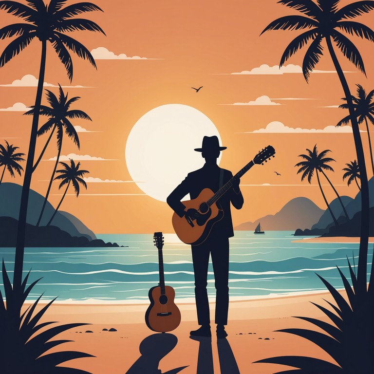 This piece blends soft guitar melodies with the atmospheric ambiance of a fading sunset on a quiet beach, creating a reflective and romantic mood that invites listeners to unwind and reminisce about summer loves past.