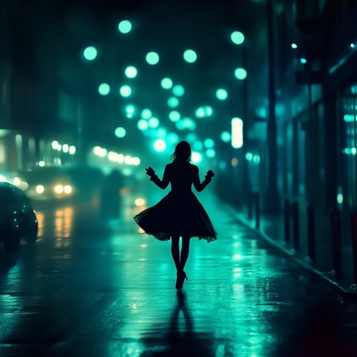 Imagine wandering through empty streets lit by neon signs, the bassline groovy yet weighted by a sense of isolation. A lone figure dancing with shadows, capturing the contrast between rhythmic beats and internal loneliness.