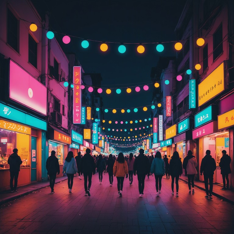 This track features an infectious blend of traditional rumba rhythms merged with uk inspired electronic beats, creating a danceable melody led by the bright tones of a ukulele. The dynamic arrangement symbolizes a festive carnival spirit, evoking the feeling of a lively street dance under a moonlit sky.