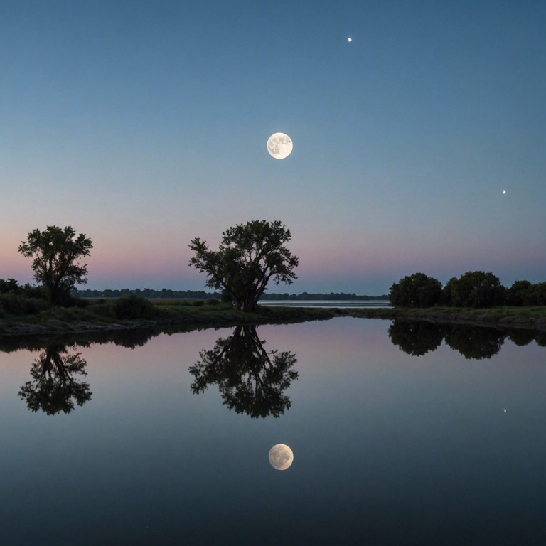 In this track, the deep, resonating sounds of delta blues merge with serene nightscapes, creating a tranquil yet profound auditory experience. The prominent bass lines guide the melody, simulating the gentle lunar glow over a quiet delta river.