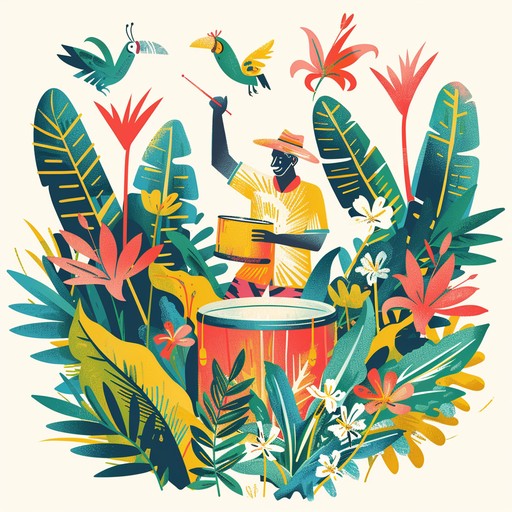 This track captures the essence of wild nature by combining energetic djembe beat patterns with the evocative sounds of the jungle.