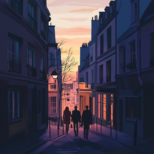 An enchanting instrumental piece featuring the accordion, capturing the essence of a romantic evening in paris, with melodies that reflect the warmth and tenderness of love blossoming under the twilight sky.