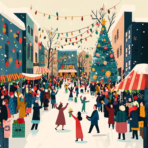 This energetic composition features uplifting brass and lively rhythms, perfect for a holiday parade through snowy streets. It's designed to evoke the communal joy and warmth of holiday gatherings.