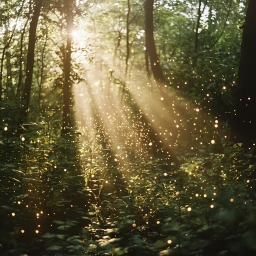 A lively instrumental piece evoking images of an enchanted forest filled with magical creatures. Fluttery flutes lead the way, supported by gentle string sections and twinkling chimes, creating a joyful yet mystical atmosphere. Layered sounds of nature blend seamlessly to enhance the magical feel. Perfect for sparking joy and curiosity in listeners, transporting them to a fairy tale world, filled with wonder and delight.