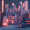 futuristic city sounds blend with harsh electronics