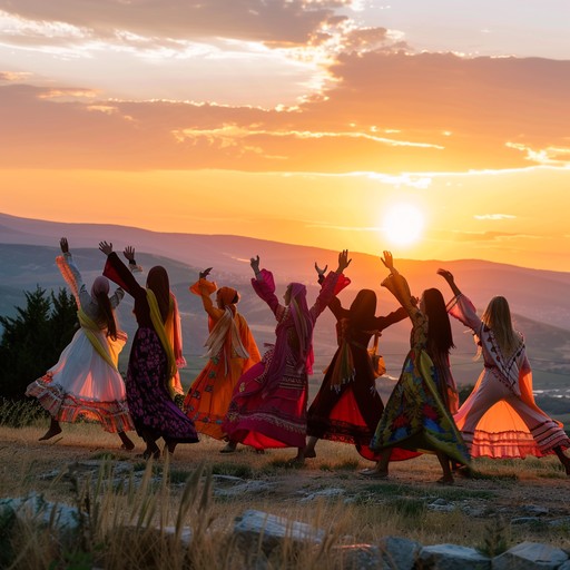 Energetic chalga with brass highlights celebrating bulgarian cultural achievements. The music progresses through energetic peaks that represent collective pride in national heritage.