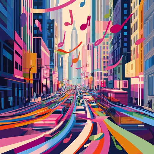 A vibrant instrumental track blending bold muzak melodies with energetic rhythms, evoking the bustling movement of a cityscape. The song captures the essence of urban life with a modern twist, ideal for creating an upbeat and lively atmosphere.