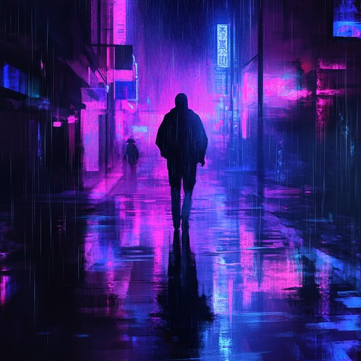 Groovy piano chords and deep synth bass create a melancholic yet engaging atmosphere, reflecting the loneliness of wandering city streets at night.