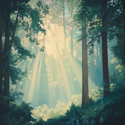 An instrumental piece featuring soft piano melodies that wander freely like a gentle breeze through a tranquil forest, capturing the essence of peace and serenity found in nature's quiet moments.