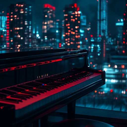 Dive into the sounds of the urban night featuring smooth electric piano, groovy basslines, and rhythmic beats for the perfect chill vibe. Experience the coolness of a serene cityscape through melodic tunes and captivating rhythms.