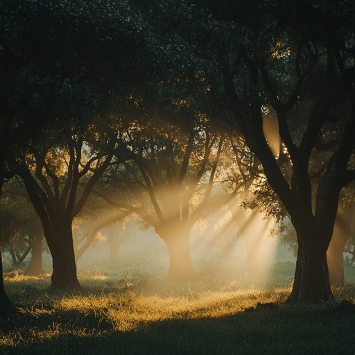 A composition that blends the serene whispers of the forest with ambient music. This piece captures the essence of a tranquil forest at dawn, using a mixture of local bird calls and gentle winds, accompanied by a soft, haunting melody on the flute. This track aims to transport listeners directly into the heart of nature, providing a meditative, restorative experience.