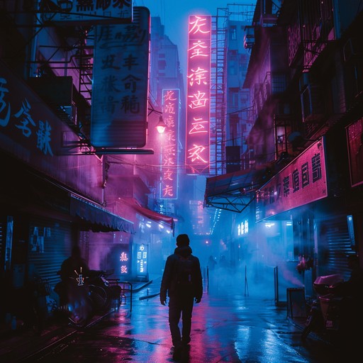 The track pulses with heavy 808 bass, skittering hi-hats, and eerie synths, painting a picture of a dystopian cityscape bathed in neon lights. Ominous melodies weave through the percussion, creating a sense of danger and unease.