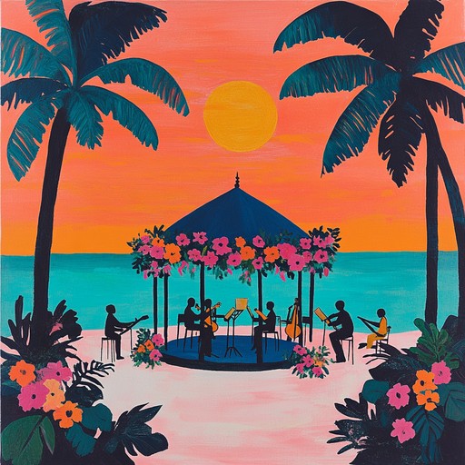 A lively fusion track combining jazz's sophistication with tropical music's vibrant and rhythmic flair. Bright flute melodies dance over a foundation of steel drum grooves and syncopated bongo patterns, creating an irresistible, joyful soundscape that evokes images of sunny beaches and palm trees swaying in the breeze.