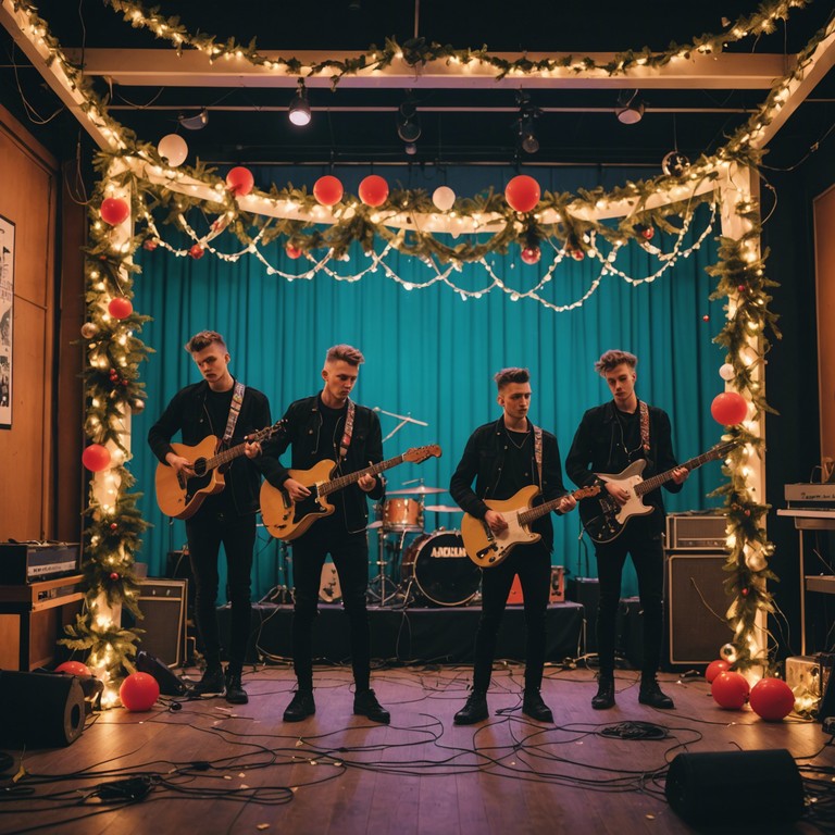 This composition delves deeper into the cacophony of the holidays, where the celebratory soundscapes collide with the raw edge of punk rock, reflecting the stress and chaos that can also accompany this season. The music serves as an outlet and a statement, presenting a novel take on what can often be an emotionally charged time of year.