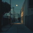 ambient tones reflecting urban serenity under moonlight glow.