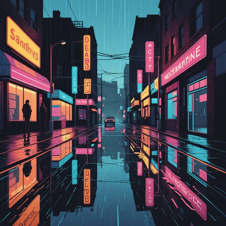 This track embodies the quiet introspection of a rainy evening in a bustling cyberpunk city, where neon lights reflect in puddles of cold rain. Featuring sparse rhythms, it captures the essence of solitude amidst urban chaos.