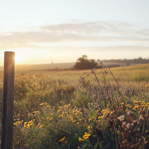 A serene acoustic guitar composition that paints a musical picture of the countryside at dawn, highlighting the harmonious existence of nature and the simplicity of rural life.