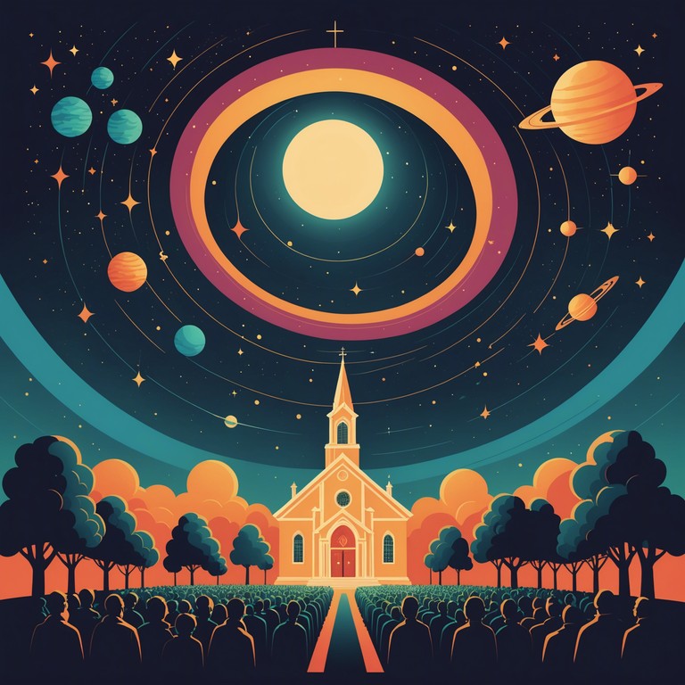 This track blends traditional gospel elements with psychedelic overlays to create a profound auditory journey that feels both transcendental and grounding. Envision a soundscape that elevates traditional spiritual music into a swirling, vibrant cosmos of sound, guiding the listener through a deeply meditative experience.