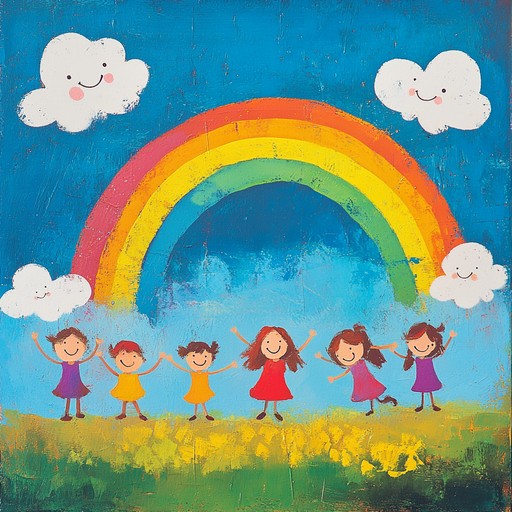 A lively, bouncy instrumental track that captures the excitement of a sparkling rainbow journey. The ukulele melody is light hearted and joyful, perfect for sparking imaginations and encouraging playful adventures. Great for creating an atmosphere of fun and discovery.