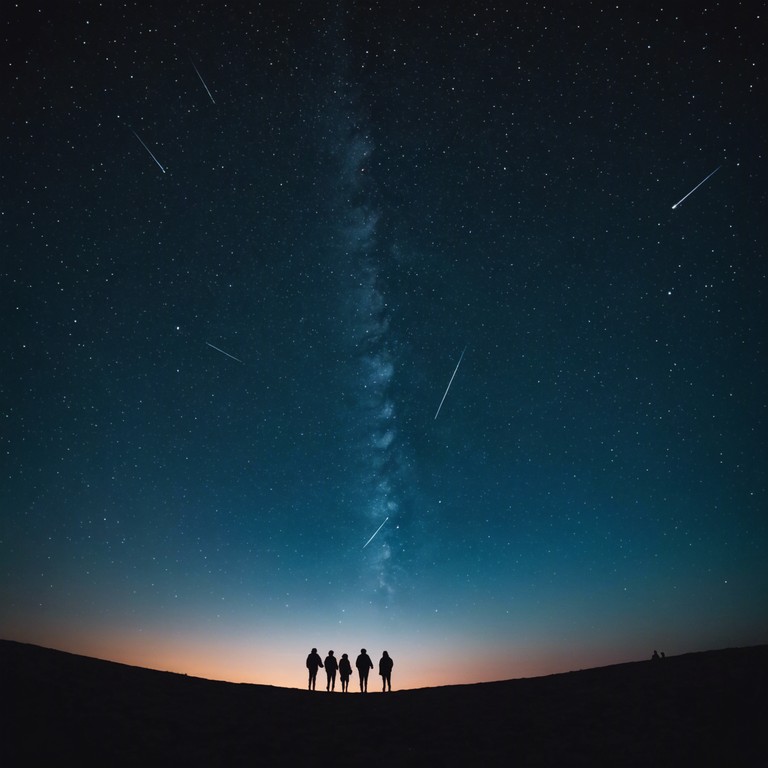 This track weaves a complex narrative celebrating triumphs amidst struggles, evoking feelings of a nighttime festive gathering under a starlit sky, where the music swells from quiet whispers to profound booms. Authentic indigenous drums set the pace as deeper ambient undertones express the depth of the night's emotions.