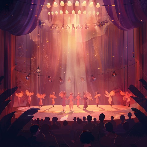 An energetic cabaret tune with lively piano and infectious rhythms. Perfect for setting a dazzling scene, it draws inspiration from vintage parisian cabaret shows, bringing a touch of glitz and glamour. The dynamic arrangements and playful melodies make it irresistible. Picture a bustling theatre with feathered dancers, stage lights, and a vibrant atmosphere. This track will sweep you into a world of excitement.