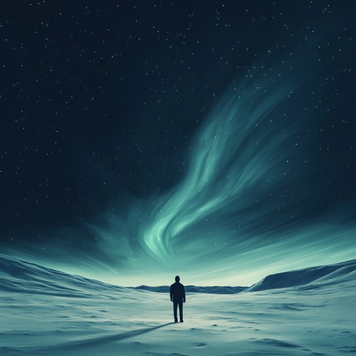 This track brings forth the melancholy and desolation of a finnish winter night. An evocative piano leads the composition, complemented by gentle electronic rhythms and atmospheric synth pads, crafting an ethereal, serene soundscape that reflects the solitude of a frozen landscape under the mesmerizing northern lights.