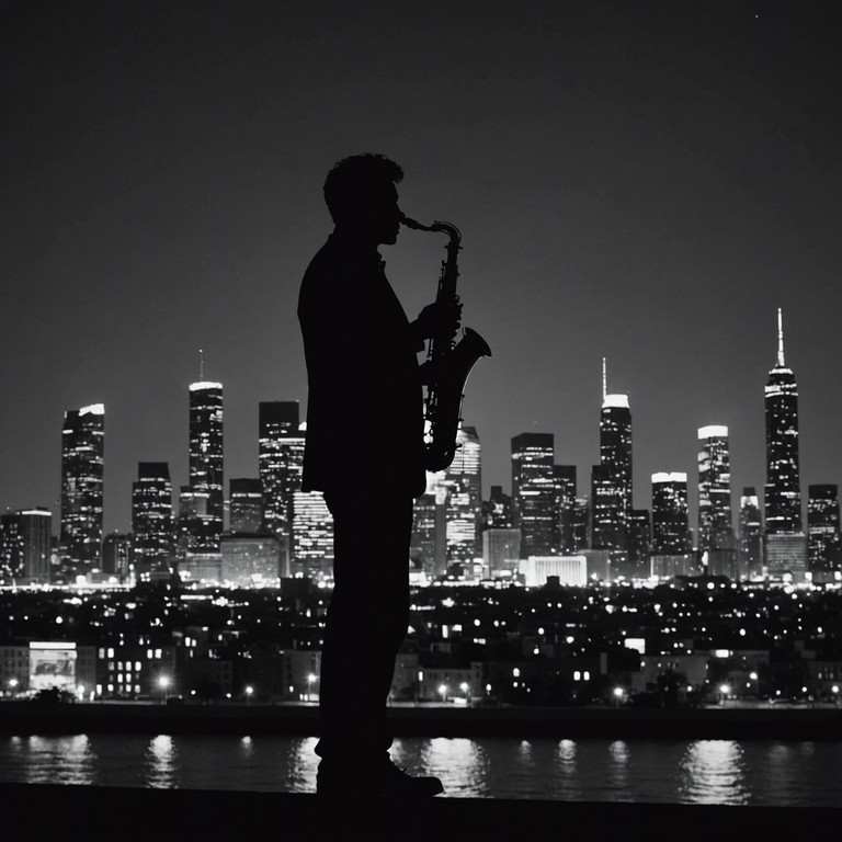 Under the neon lights of a bustling urban landscape, a smooth blend of jazz rap emerges, characterized by complex jazz chord progressions layered with dynamic and rhythmic rap verses. This track evokes the essence of a mysterious evening in the city, combining sultry saxophone melodies with crisp, spoken word rap.