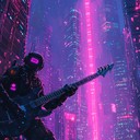 an intense instrumental merging heavy metal with futuristic electronic sounds