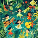 upbeat rhythms inspired by children playing in rainforest.