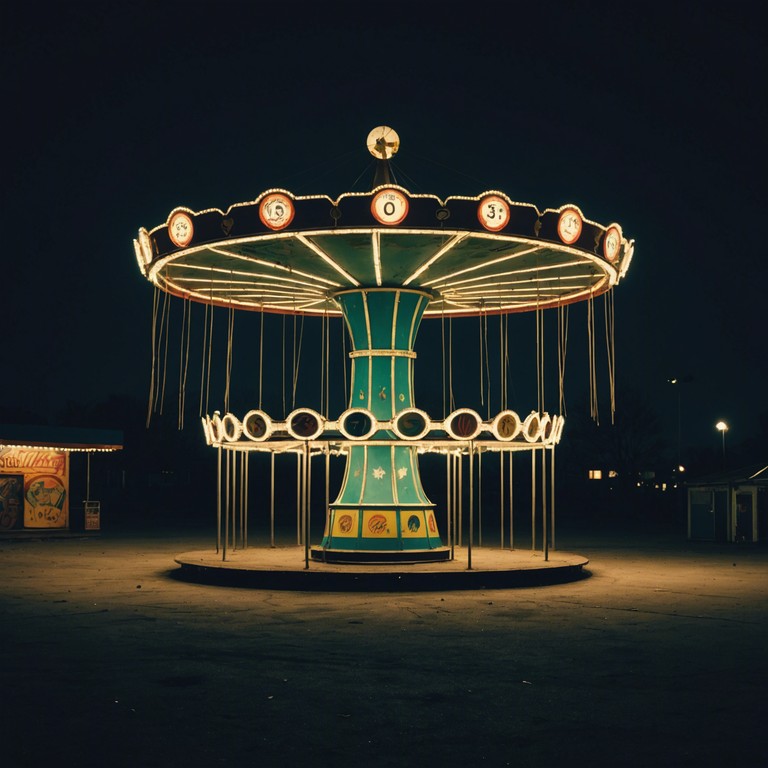 This track is a perfect marriage between classic carnival music and dark, enchanting soundscapes. It evokes images of a deserted fairground at night, twinkling with ghostly lights and filled with the echo of bygone laughter and whispers of past joy and secrecy. The hurdy gurdy leads with its distinct, droning melody, conjuring visions of a whimsical yet slightly sinister dance of shadows.