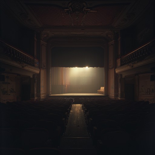 A profound, shadowy composition full of orchestral arrangements and haunting melodies, pulling listeners into an enigma of theatrical drama. Evokes feelings of mystery and profound storytelling.