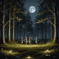 elves dance under moonlit canopy