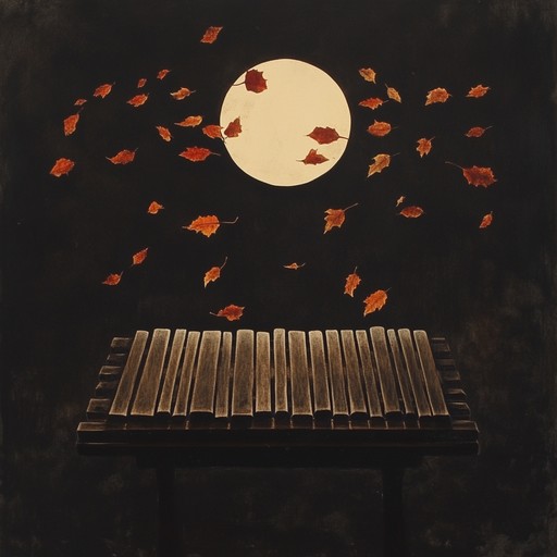 Imagine a gentle, luminous night where each note from the marimba brings the quiet whispers of fall leaves to life, enveloping the listener in a cocoon of tranquility and faded warmth of a harvest moon.