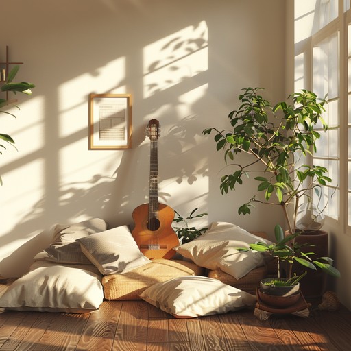 A relaxed and happy instrumental featuring mellow beats and uplifting acoustic guitar, capturing the essence of a perfect sunny day for relaxation and enjoyment