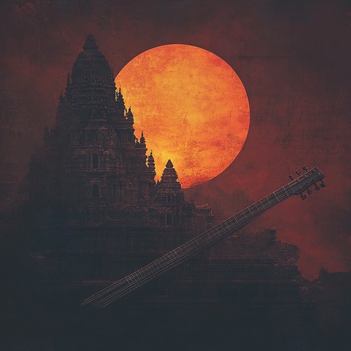 Experience the victorious blend of indian classical raga intricacies with the powerful drive of rock music. This instrumental journey weaves sitar melodies over electric guitar riffs, accompanied by dynamic drums to evoke a sense of grandeur and triumph.