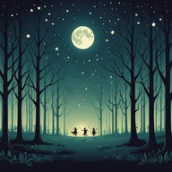 elves play under the moon's watchful eye in enchanted woods