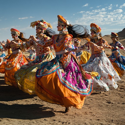 This vibrant track embodies the spirit of a traditional bhangra dance in a desert festival. The energetic beats and lively tunes evoke a sense of celebration and joy, perfect for lifting spirits and getting everyone dancing