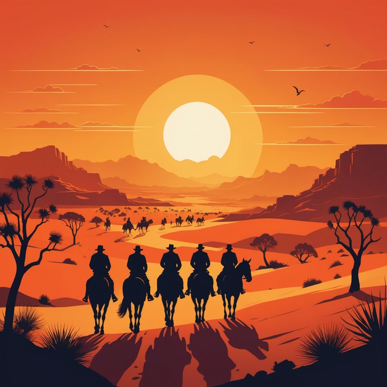 This track captures the essence of a high stakes chase across a sun drenched desert landscape, evoking scenes of relentless pursuit and undying determination. Guitars layer over brisk drums, creating a soundscape that fuels adrenaline and action.