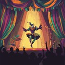 playful instrumental evoking a lively theatrical jester's dance performance.