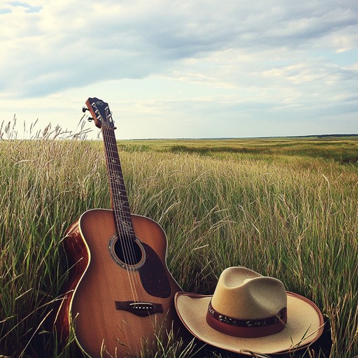 An uplifting instrumental featuring melodic whistling and acoustic guitar that evokes the feeling of riding through endless prairies under the bright sun, embracing the freedom and joy of the open landscape.